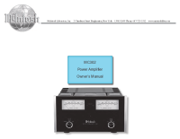 McIntosh MC-302 - Owners manual 